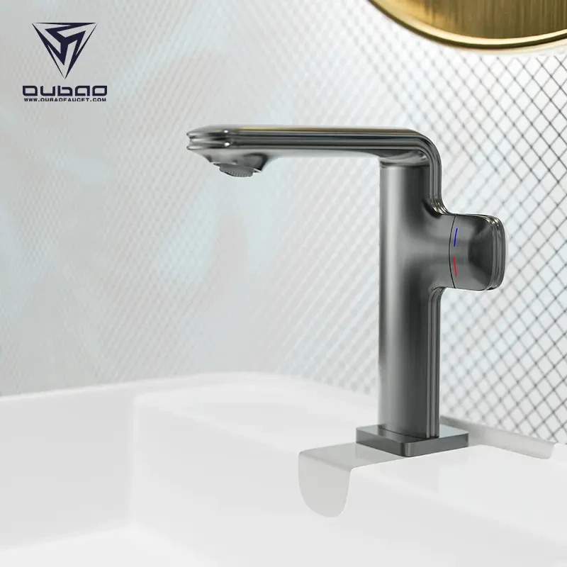 

Modern simple and unique style gun gray faucet, bathroom and toilet single handle faucet