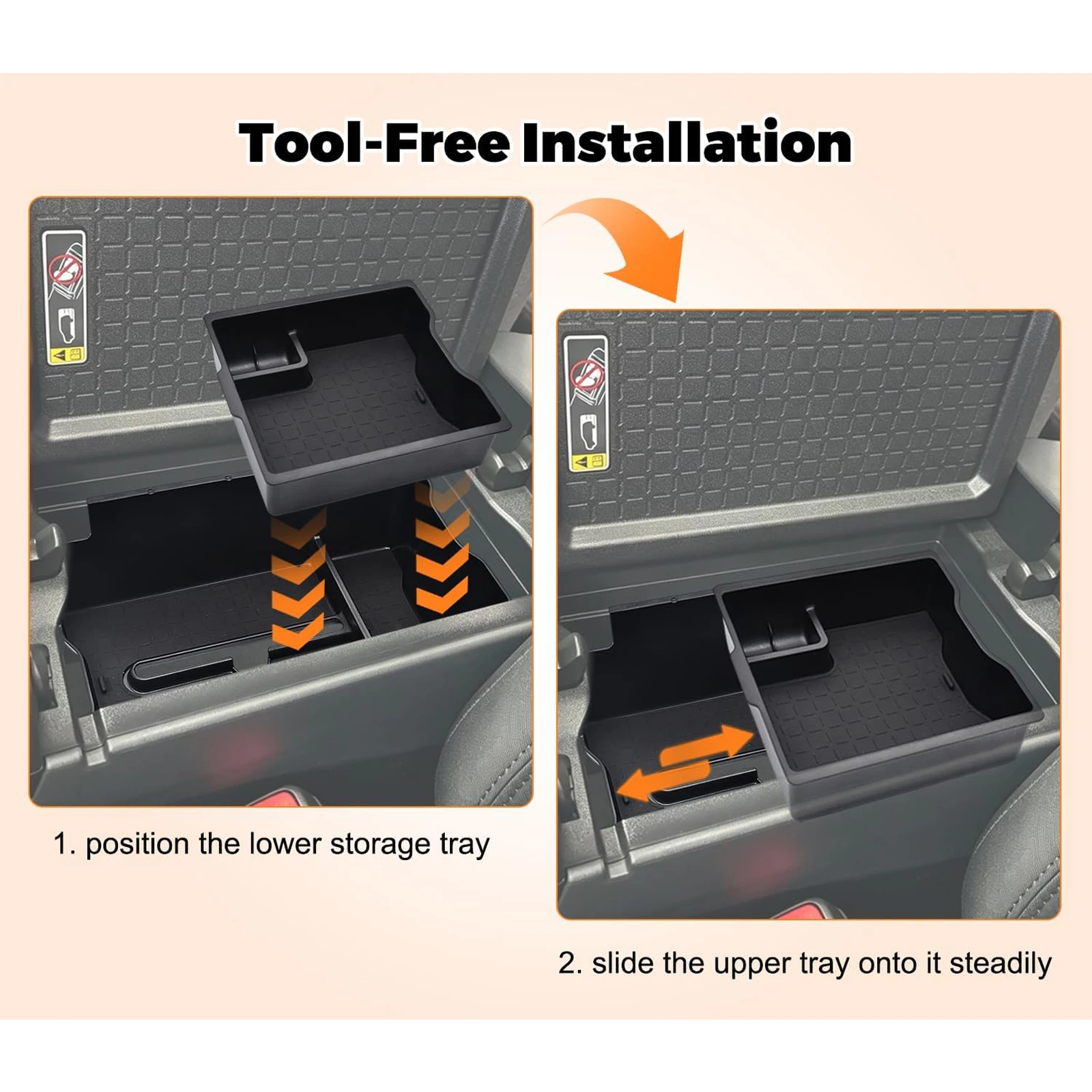 Für Toyota RAV4 XA60 2026 2027 2-Schicht-Mittelkonsolen-Organizer Armlehnen-Erweiterungs-Aufbewahrungsbox, 2-in-1-Aufbewahrungsbox-Set im OEM-Stil – Detail 3