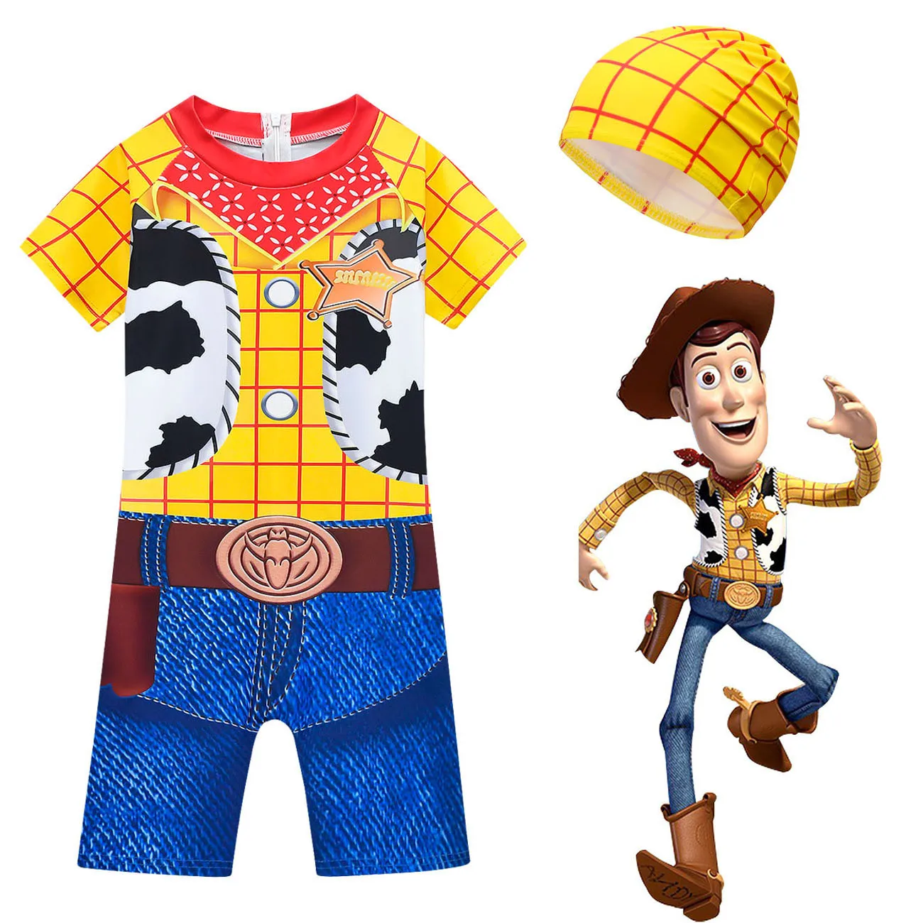 Toy Story boys Girls Swimsuit One Piece and 2pcs Swimsuit Woody Buzz Lightyear Jessie Swimwear for Children Summer Bathing Suits