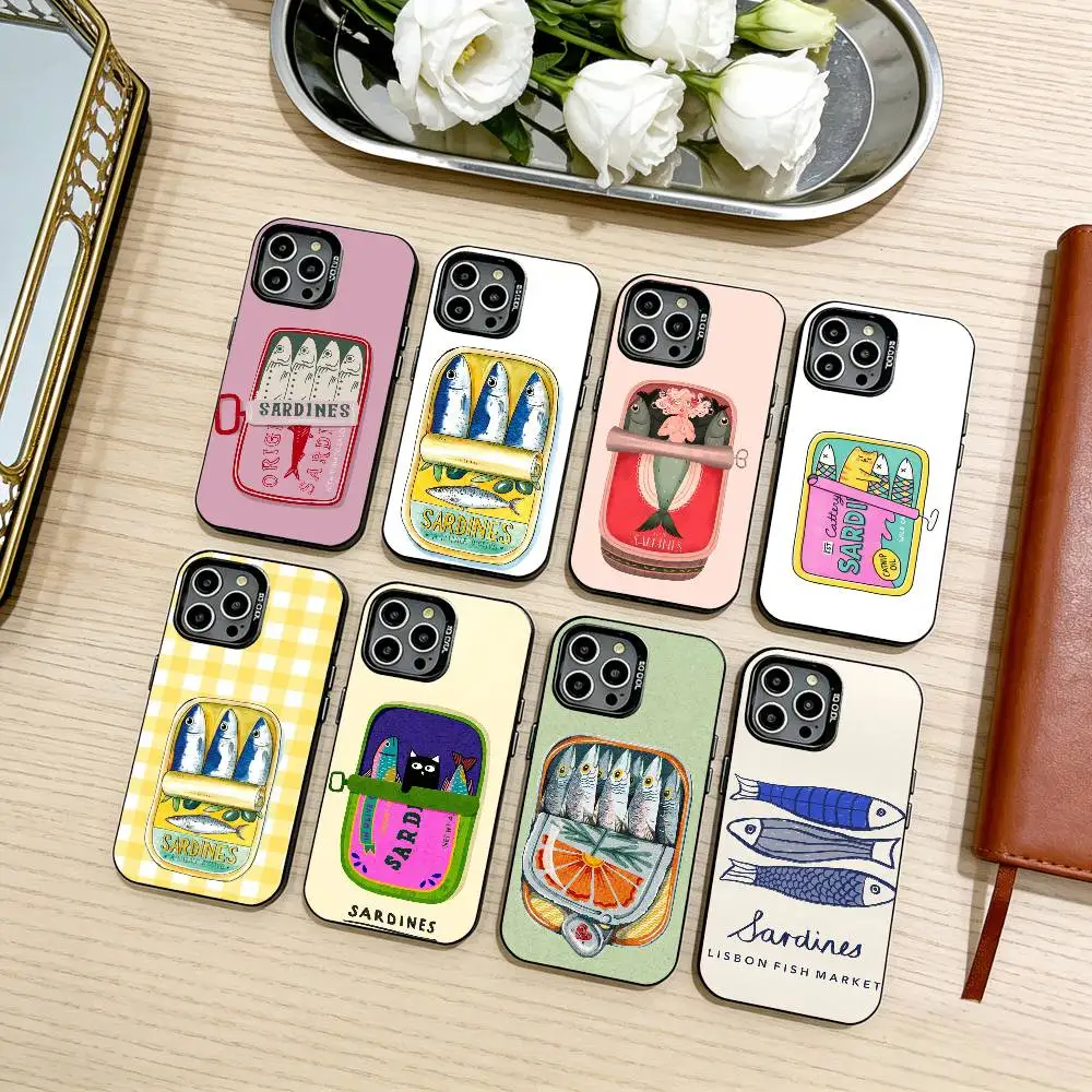 

Sardines C-Canned Phone Case For iPhone17,16,15,14,13,12,11 Plus,Pro Max Black Candy silver phone case