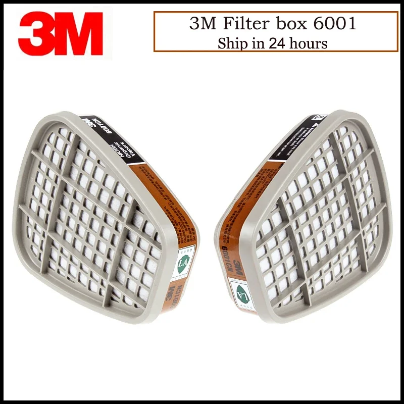 3M 6001 Painting Gas Cartridges Chemical Respirator Organic Vapor Cartridge Respiratory Protection NIOSH&LA Approved R82411