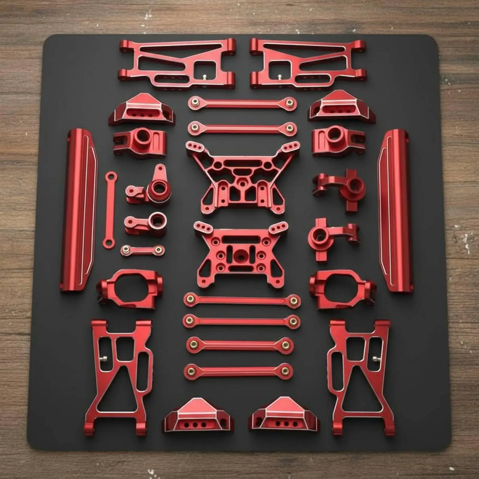 Aluminum Alloy RC Car Parts Kit for 10208 1/10 Hobby Grade Model CNC Precision Swing Arms Steering Upgrade Set