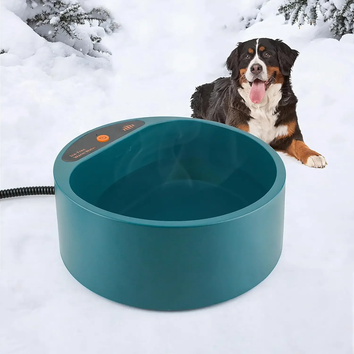 Pet Dog Bowl Heated Feeding Feeder Water Bowl Winter Heated Feed Cage Bowl Constant Temperature Heating Thermostat Dog Basin