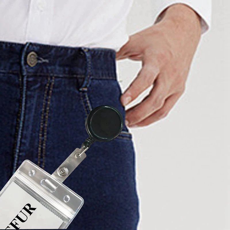 60 Pack Badge Reels Retractable, Badge Clips Holder For Hanging Name ID Card School Card Keychain