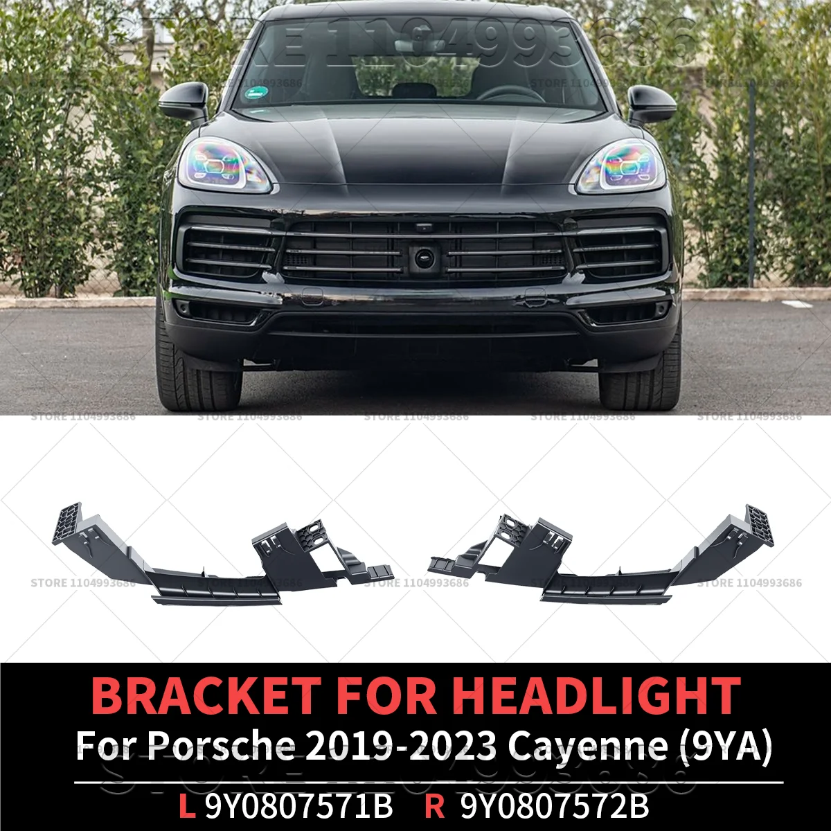

For 2019-2023 Porsche Cayenne 9YA Front Bumper Bracket For Headlight Left+Right OEM 9Y0807571B 9Y0807572B 9Y0807572A 9Y0807571A