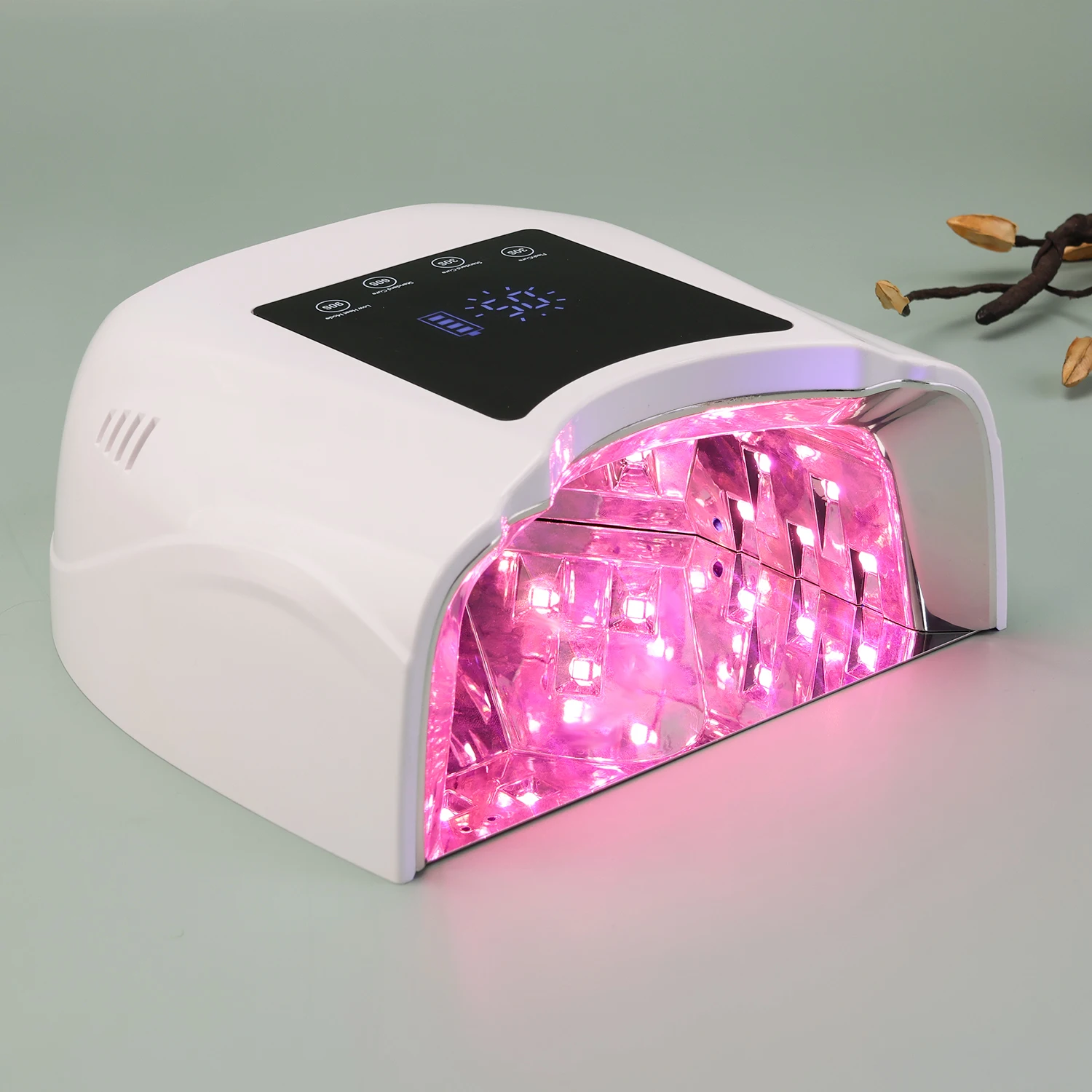 Lampe à ongles Rechargeable LED roses sans fil 98W UV LED sèche-ongles pour le durcissement des doigts lumière rouge légère