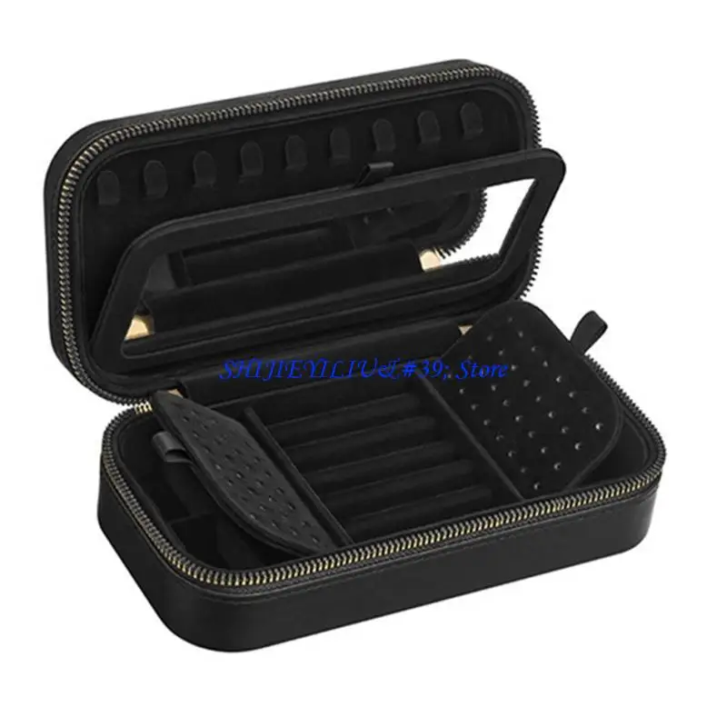 

E21F Soft Velvets Interior Jewelry Box PU Leather for Women Accessories