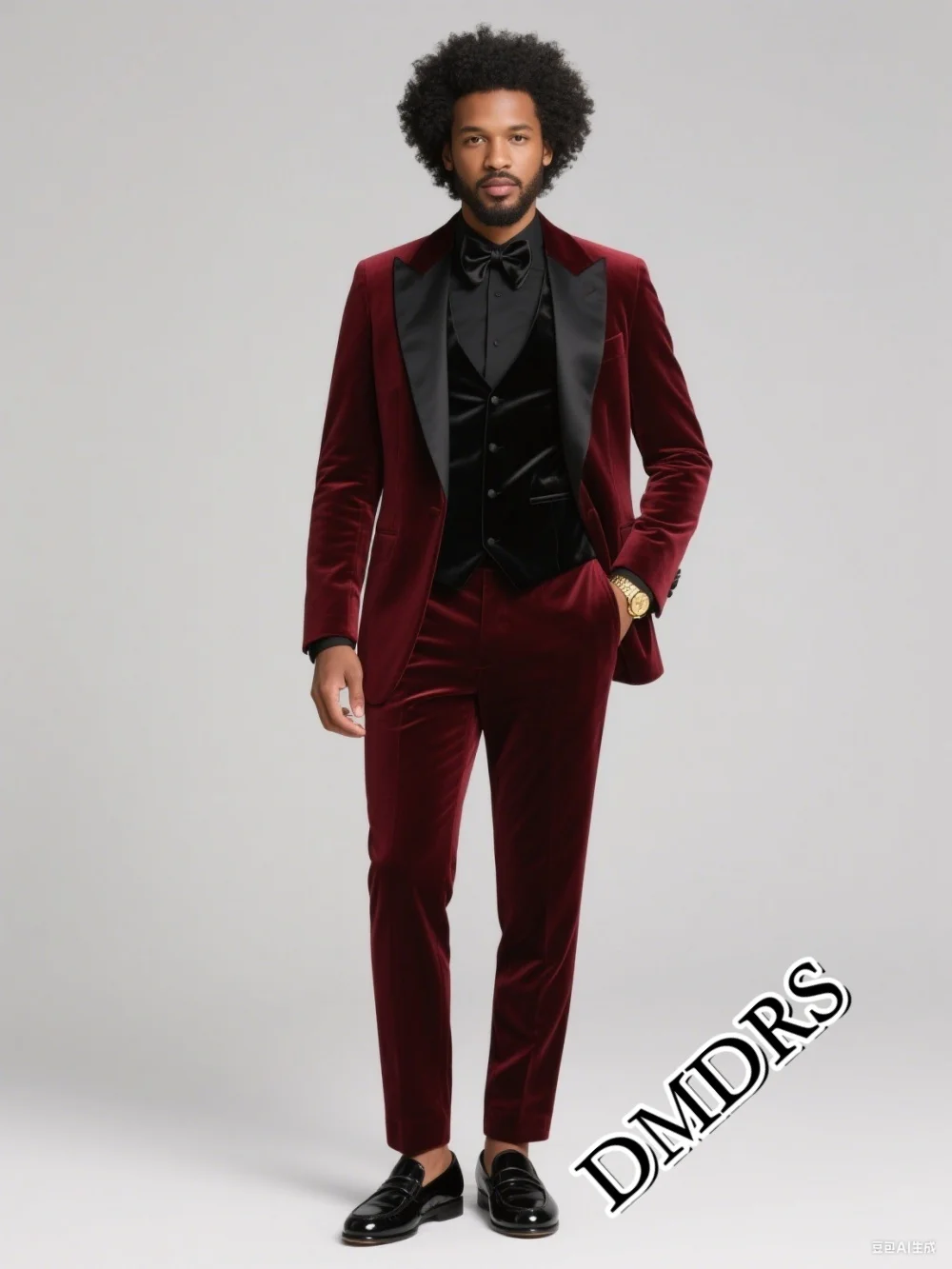 High-Quality Burgundy Velvet Men's Suit Set For Wedding & Stylish Business 3PCS Classic Men's Suit Set (Jacket, Vest, Pants)