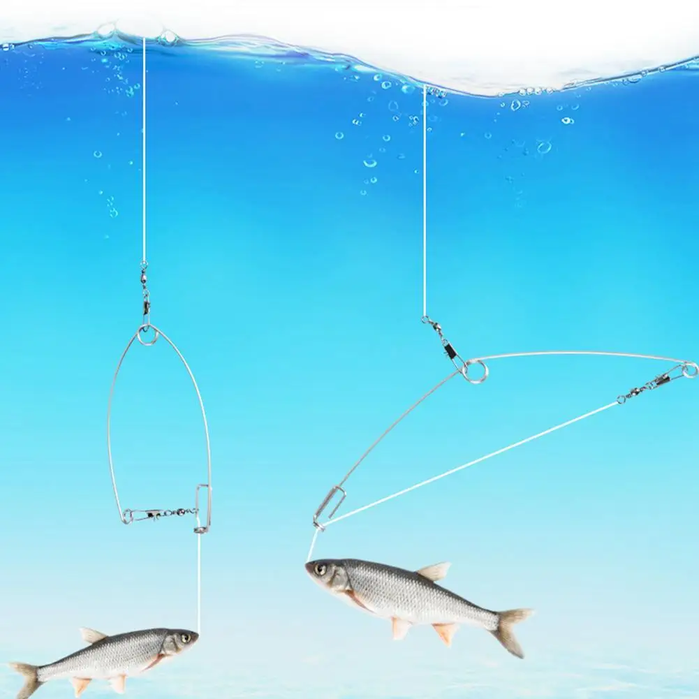 Mata kail pancing otomatis, aksesori perangkat memancing, mata kail pegas Stainless Steel
