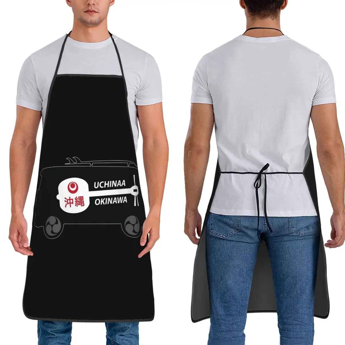 

Okinawa Aprons Chef Cooking Baking Tablier Sleeveless Bib Kitchen Cleaning Pinafore for Women Men Painting