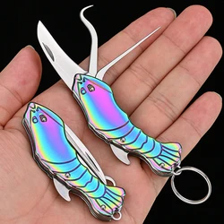 Creative Cleaning Oral Dental Toothpick Mini Knife Stainless Steel EDC Lobster Knife Keychain Window Breaker Serrated Hook Tools