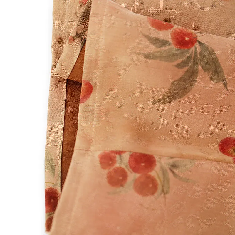 BirdTree-dames zijden gewaterd gaas elegante broek, elastische taille jacquard, retro veelzijdige broek met wijde pijpen, herfst 2025, B58930CC