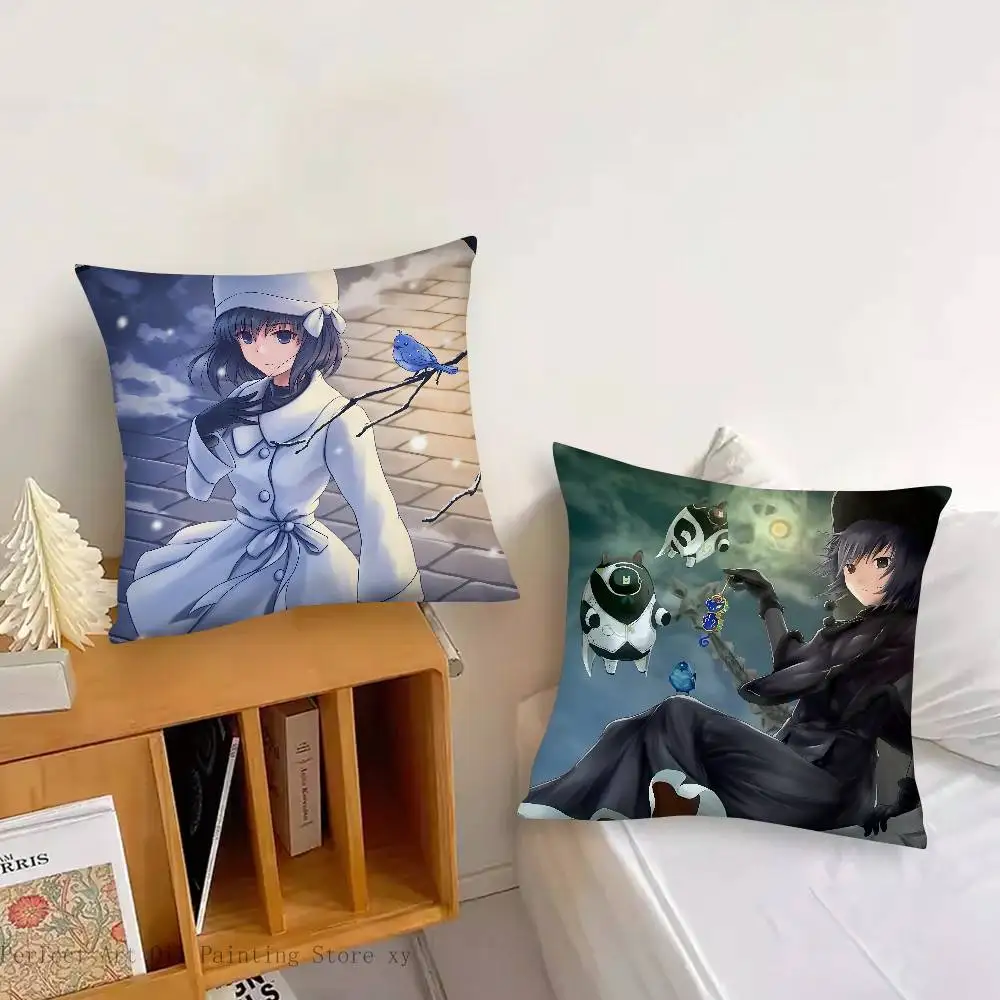 Alice Kuonji Anime Witch On The Holy Night Pillow Case Fashion Square Pillowcase Bedroom Sofa Room Ins Decoration Leisure