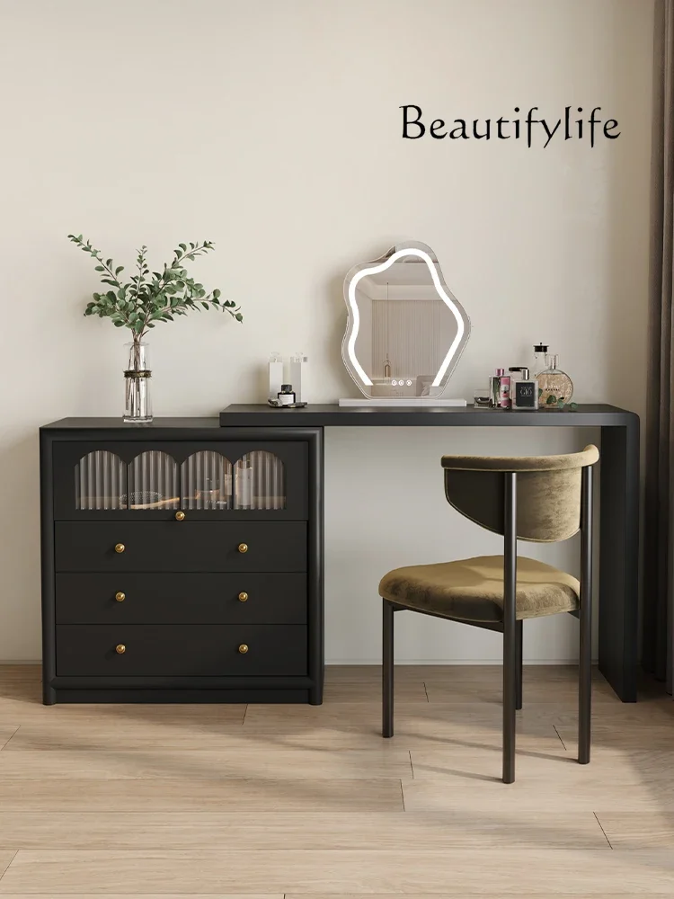 

Black Dresser, Bucket, Integrated French Makeup Table, Modern Style Bedroom, Premium Makeup Table, Retractable Corner