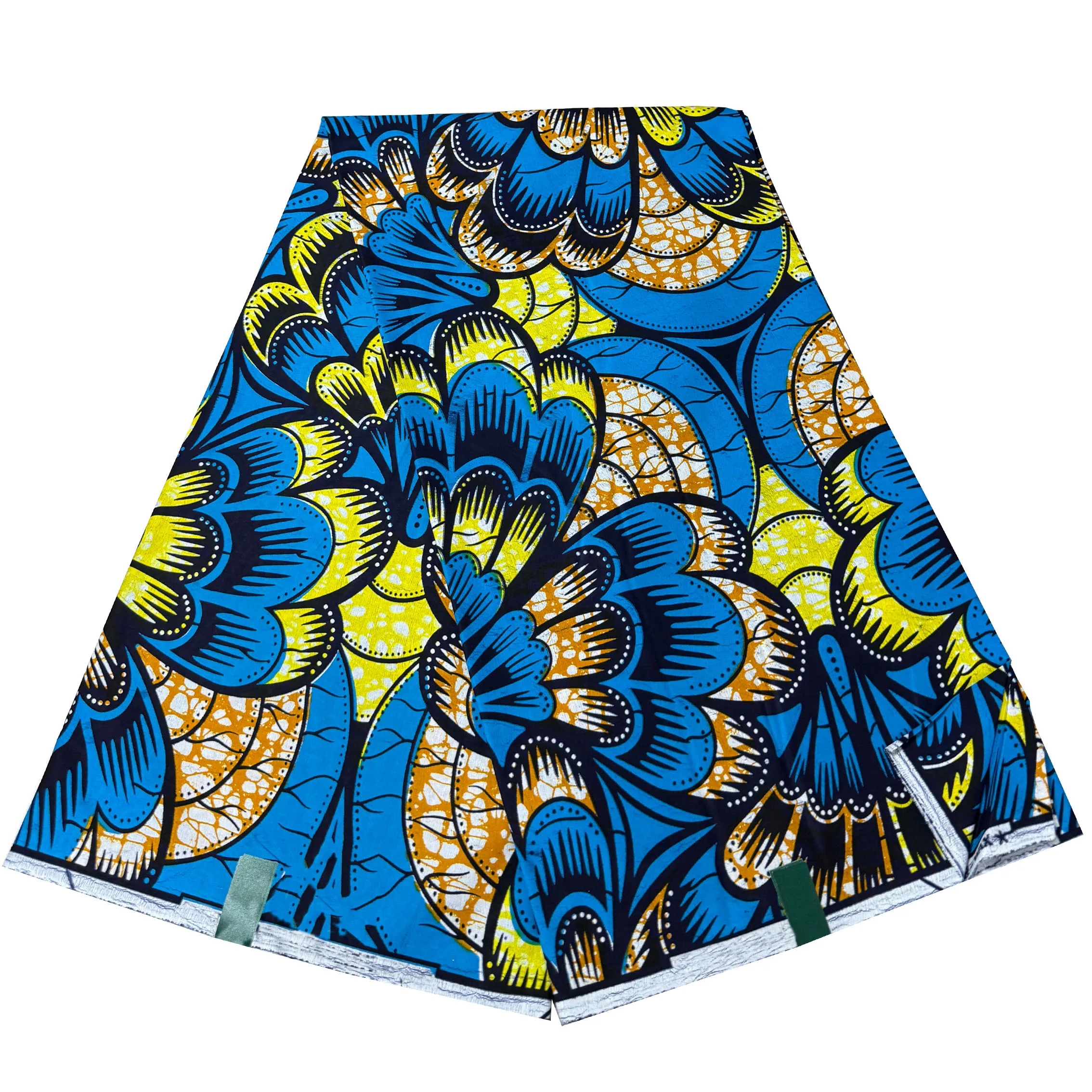 Super Quality African Wax Print Ankara Fabric Blue Peacock Feather Pattern 100% Cotton Cloth For Women Dress Skirt Sewing DIY
