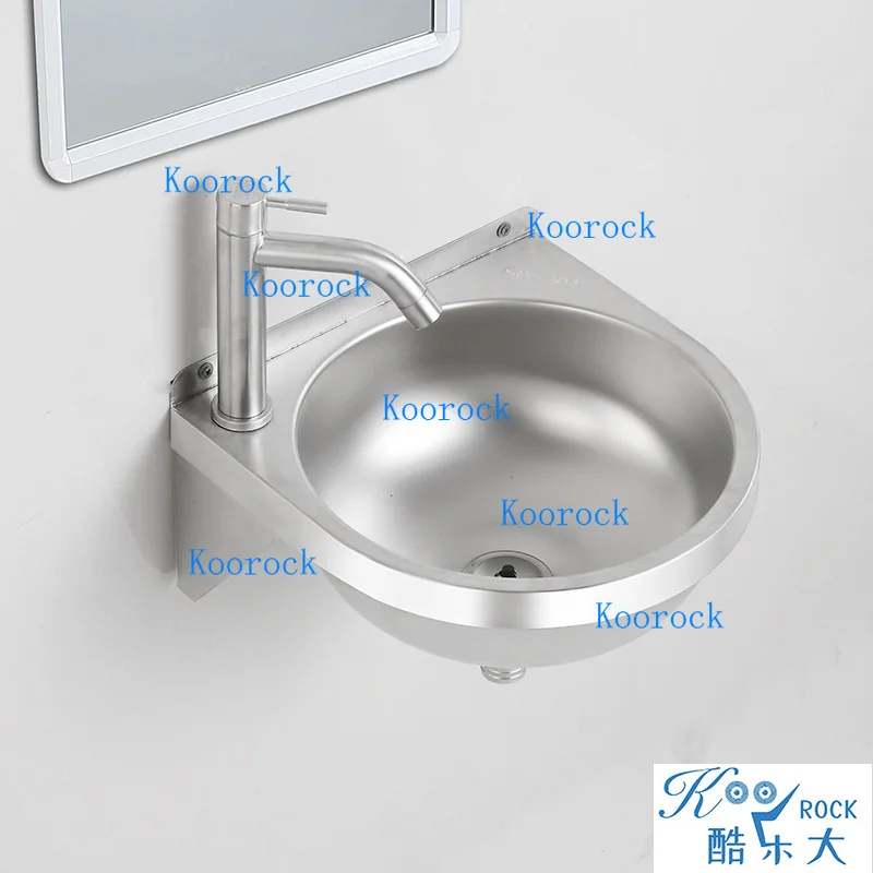 Lavabo de Pared de Acero Inoxidable 304 – Lavamanos para Apartamento, Balcón o Baño, Lavabo Compacto que Ahorra Espacio