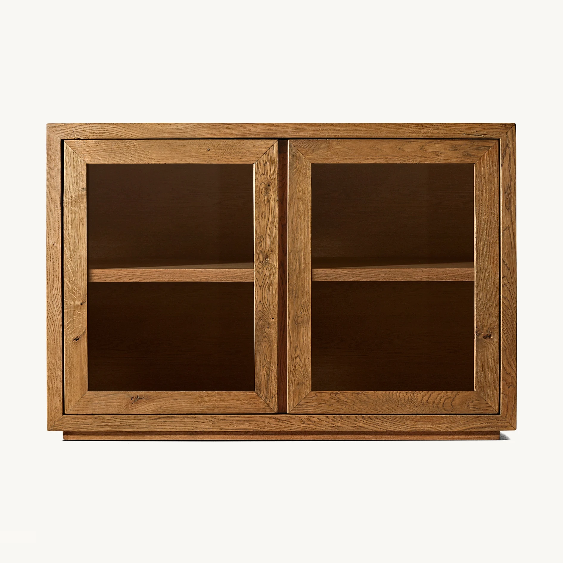 

Modern 2 Glass Doors Display case Wooden Tv Cabinet Handcrafted Room Sideboard