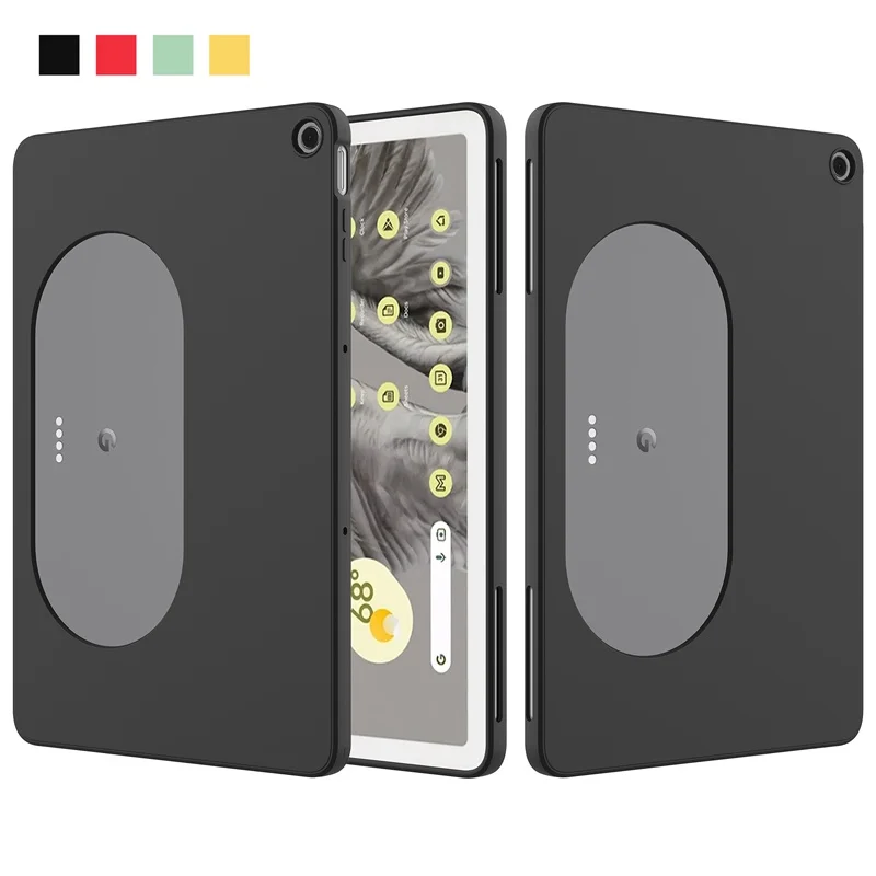 

For Google Pixel Tablet Case ELVEV Shockproof Premium Liquid Silicone Tablet Cover with Flocking Inside