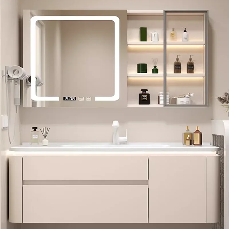 Medicine Cabinet Bathroom Washbasin Storage Shelf Open Mirror Kitchen Wooden Furniture Wc Column Salon Cajonera Wall Minimalist