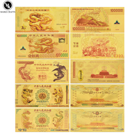 Chinese Dragon Gold Foil Banknotes 1000/10 Billion/One Trillion Gold Plated Good Luck Banknotes Commemorative Collection Gift