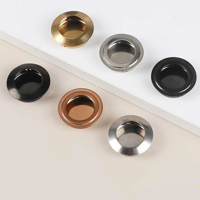 

5-30Pcs Hole 35MM Stainless Steel Invisible Handle Embedded Drawer Cabinet Door Circular Handle Cabinet Handle Hardware