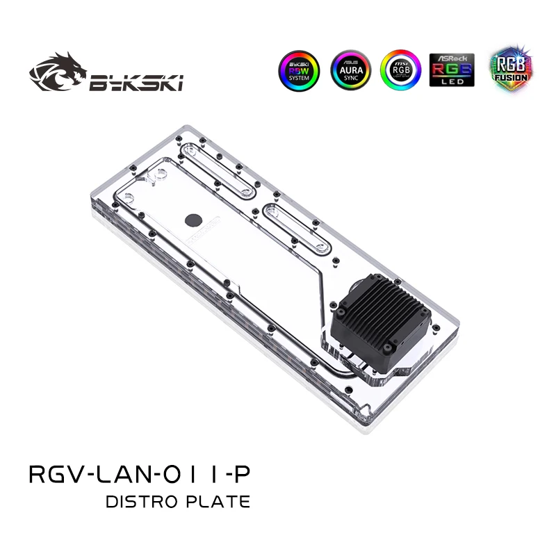 BYKSKI Acrylic Board Water Channel Solution Use for LIAN LI O11 Dynamic Case for CPU and GPU Block / 3PIN RGB / Combo DDC Pump