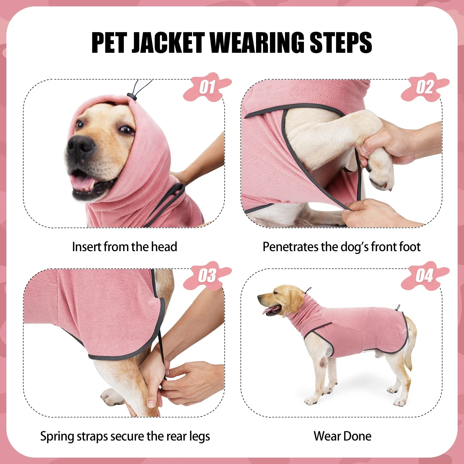 Dog Fleece Sweater Warm Pullover Fleece Dog Jacket Soft Thickening Pet Shirt Pet Clothes for Small Medium Large Dogs