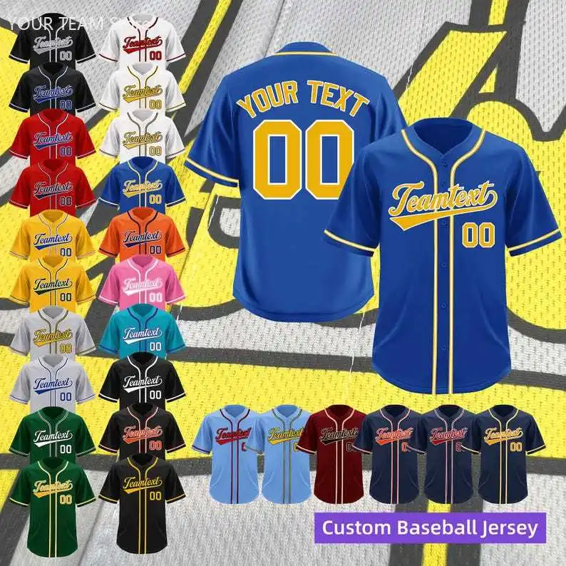 Classic Style Custom Baseball Jersey with Team Name, Number Fully Customizable Athletic Apparel for Team Players Supporters