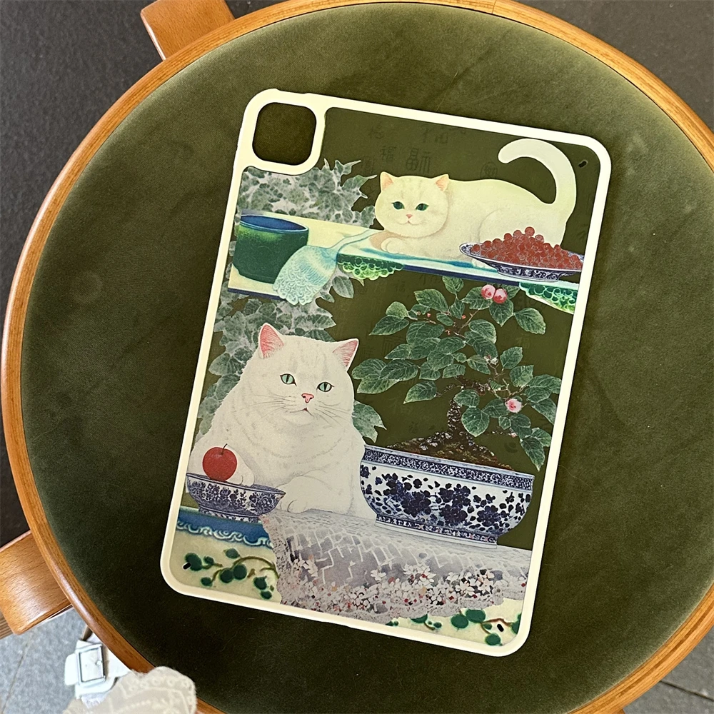 حافظة فوندا أكريليك لجهاز iPad 10th 11th Generation Air11 2025 2024 Pro11 Air4 5 10.9 A16 7 8 9th 10.2 10.5 9.7 Mini6/7 Funny Cat