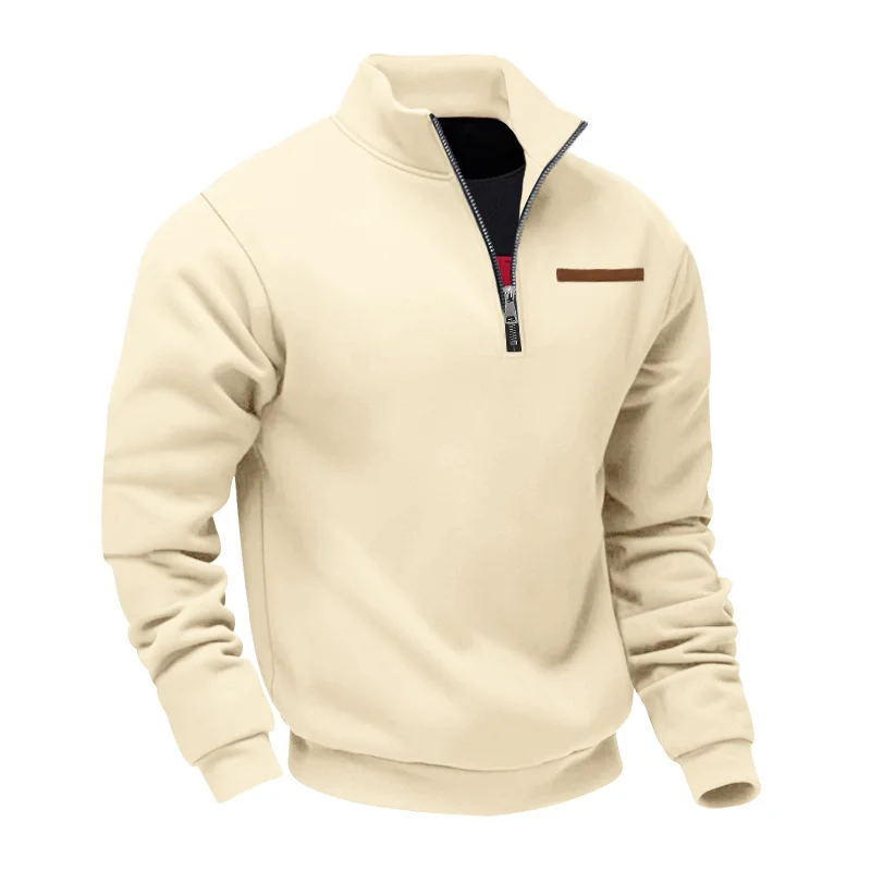 Men's Fleece Solid Color Sweatshirt, Casual Sportswear, A Hot Search Item, A Must-have For Fashionable Men's Daily Outfits