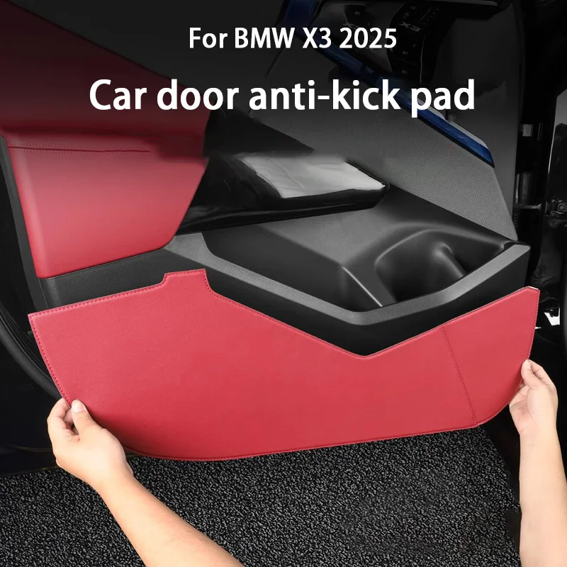 Leather Car Door Anti Kick Pad Door Panel Protective Pad Anti-stepping Seat Rear Kick Pad Sticker For BMW X3 G45‌ 2025
