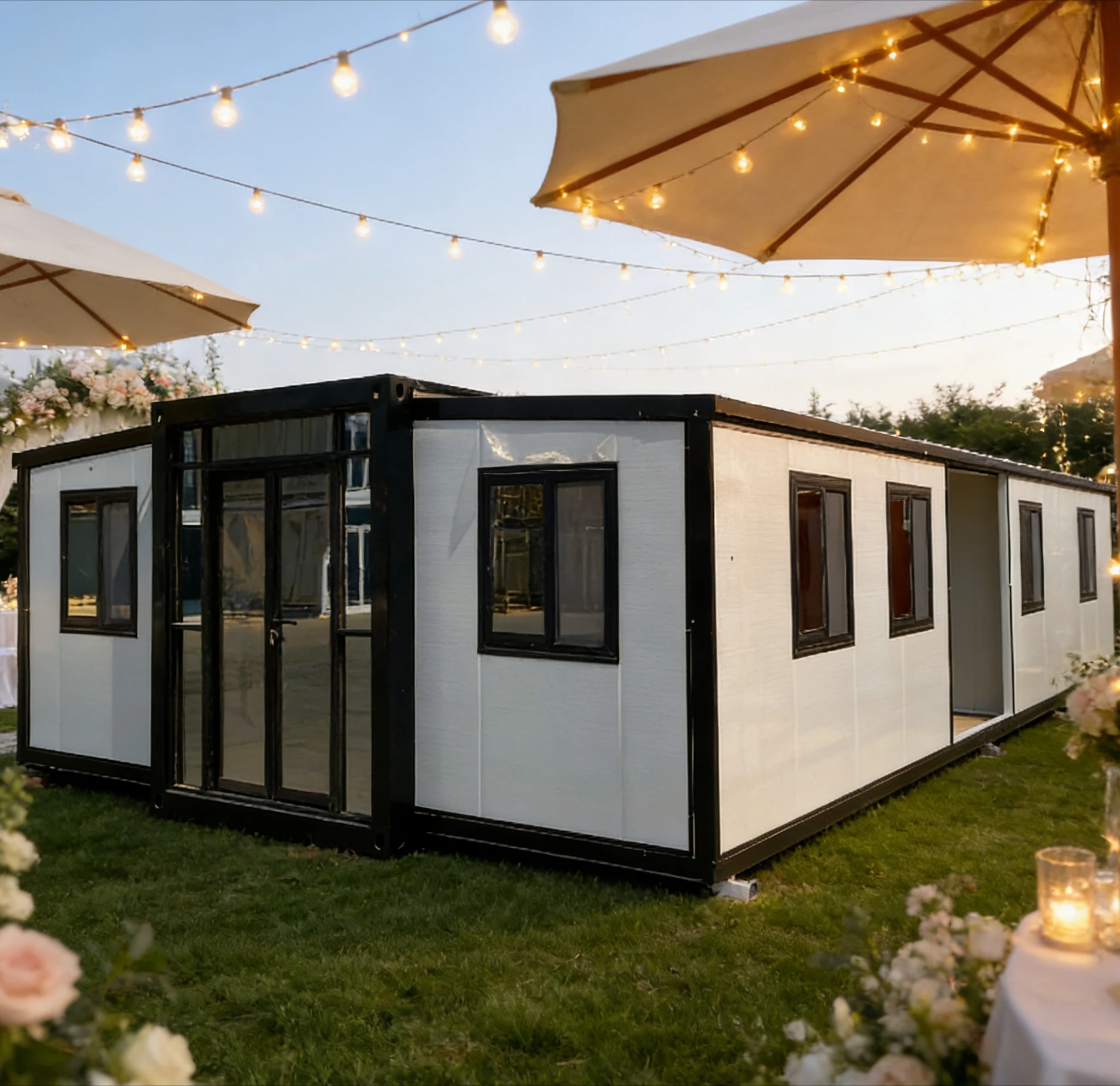 Customized Double Wing Folding Room Prefabricated Container House For Temporary Event Ticket Booths And Staff Rooms Hot