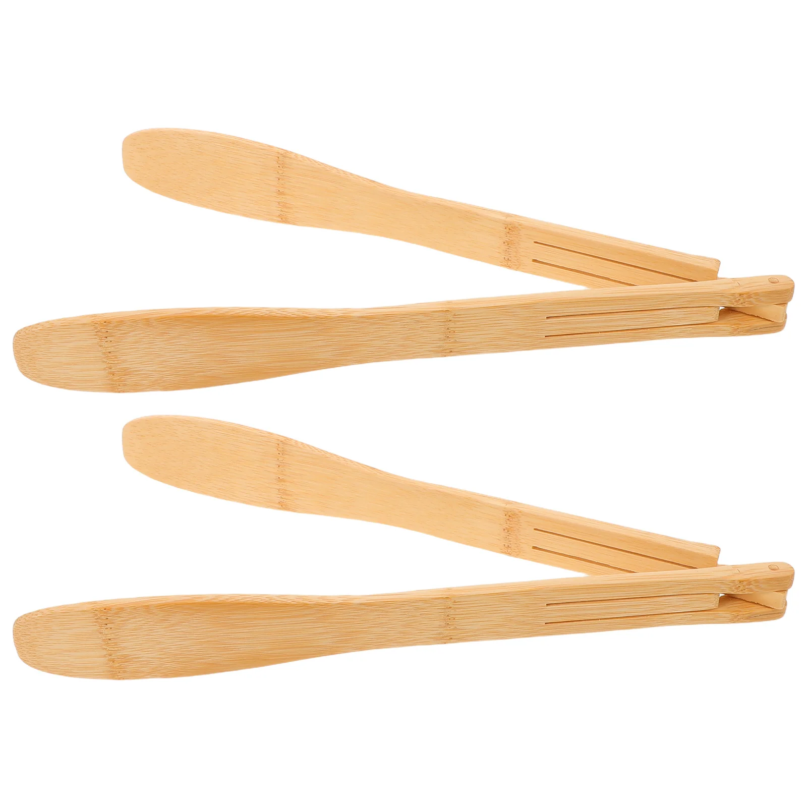 

2pcs Bamboo Toast Tongs 12 Inch Long Cooking Tongs For Oven Air Fryer Toaster Anti-Slip Kitchen Utensils Food Clip