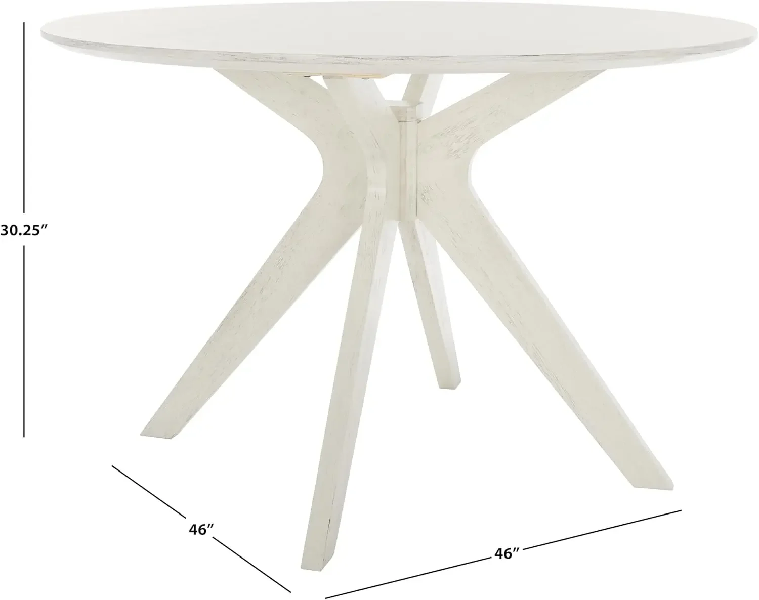 Couture Collection Carolee Farmhouse White Washed 46-inch Round Dining Table|