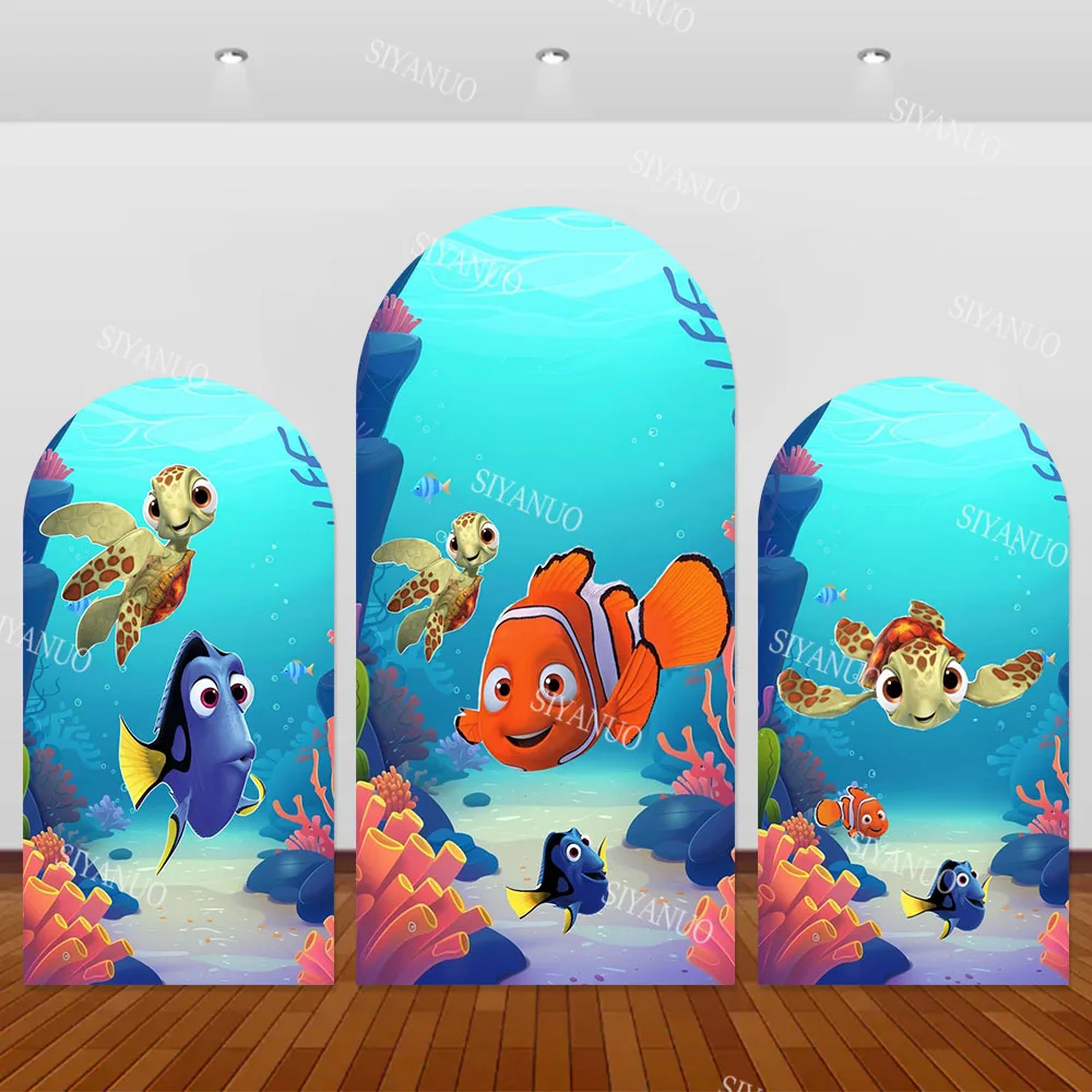 

Finding Nemo Cartoon Birthday Party Backdrop Decoration Photo Arch Photo Background Baby Shower Photography Backdrop