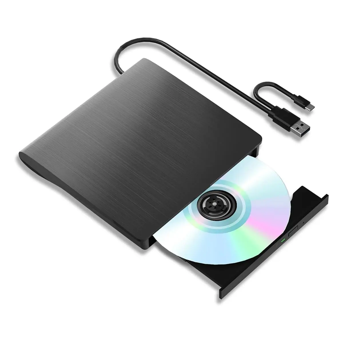[VALUE PACK]Dual-Interface Blu-Ray Burning Brushed Finish USB 3.0 External Optical Drive DVD/CD Burner External Laptop DVD Drive