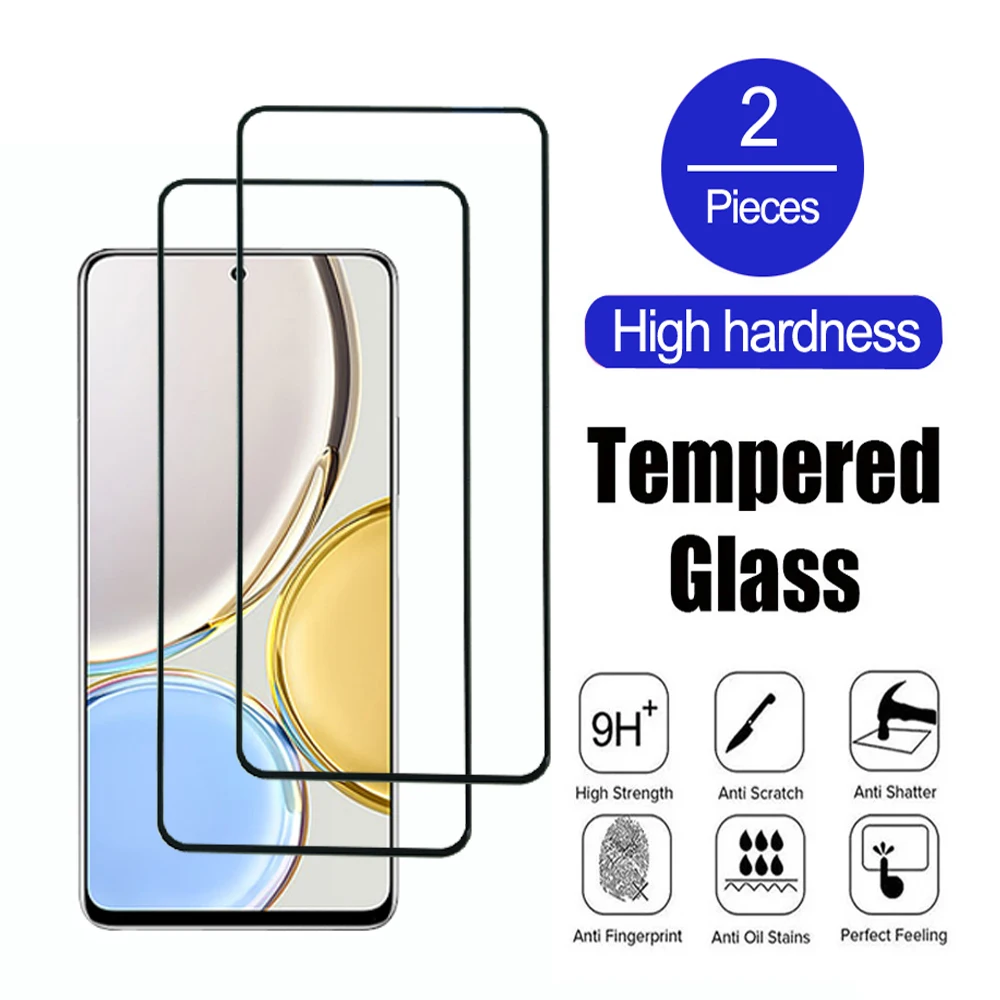 2Pcs Tempered Protective Glass For Honor 50 70 90 Lite Full Cover Screen Protector 50 SE 80 GT Transparent Protection glass Film