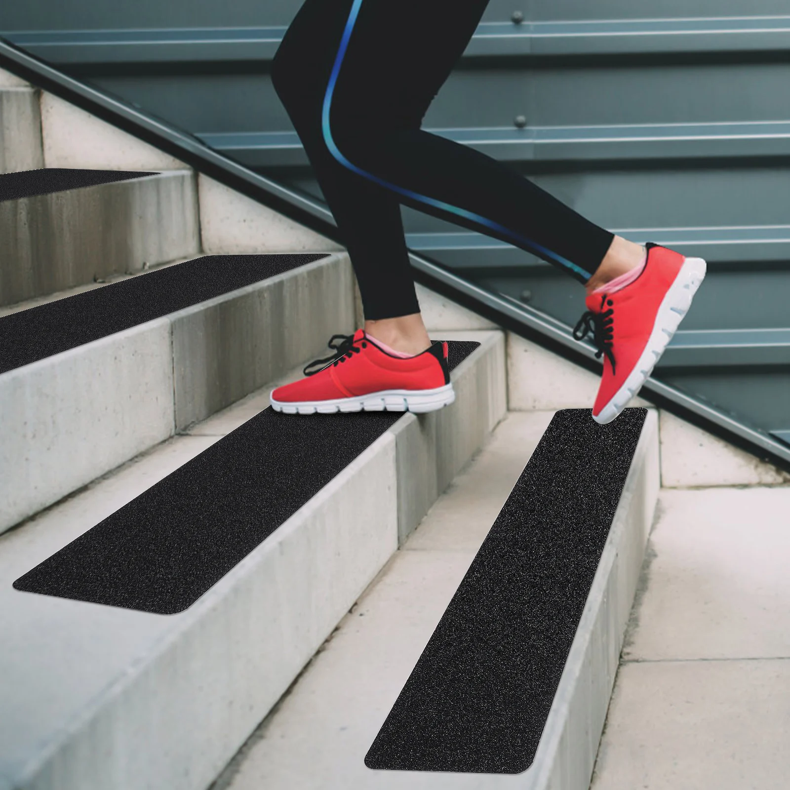 

5pcs Anti Slip Strips Non Slip Surface Wear Resistant Stair Treads Noise Reduction Peel Stick Stair Pads Indoor Outdoor Use