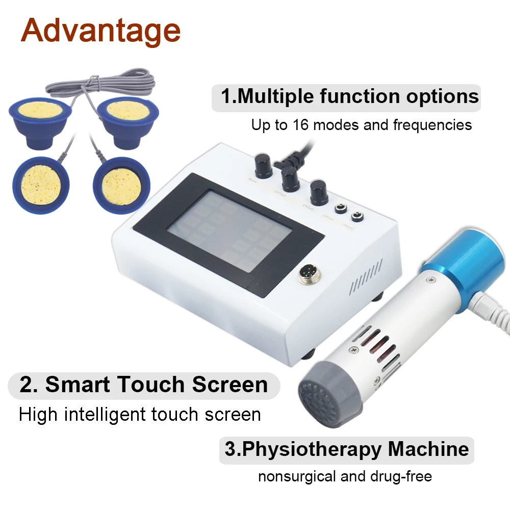 Shockwave Therapy Machine 2in1 Electrical Muscle Stimulation Pain Relief Deep Massage Physiotherapy Body Shock Wave Device 300MJ