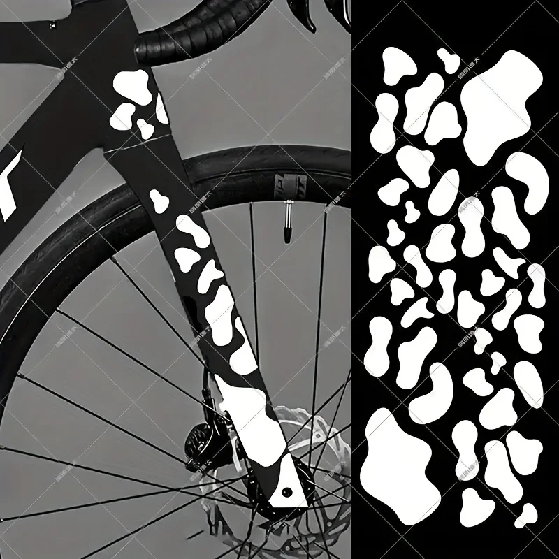 1SET Multi-Style Fahrradrahmen-Dekor-Aufkleber-Set, wasserdichter Vinyl-Aufkleber mit Graffiti-Kuhmuster-Cartoon-Mustern