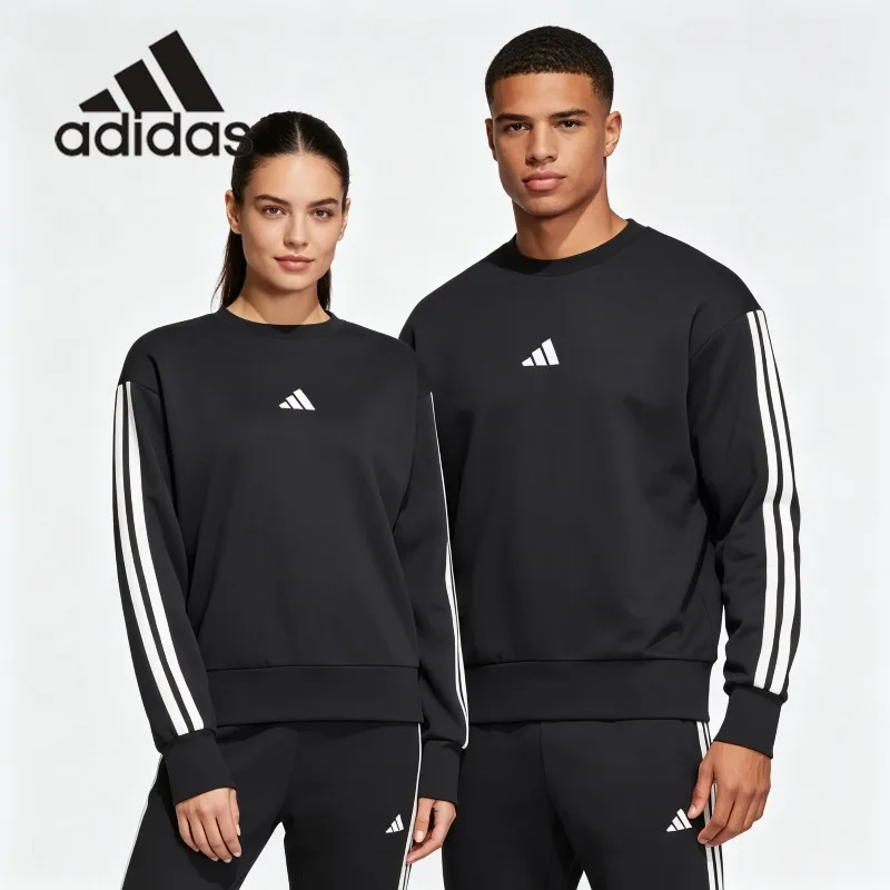 Adidas Half Zip Stand Collar Crew Sweatshirt Adjustable Neck Cross Training Fitness TopJE6372 1PCS