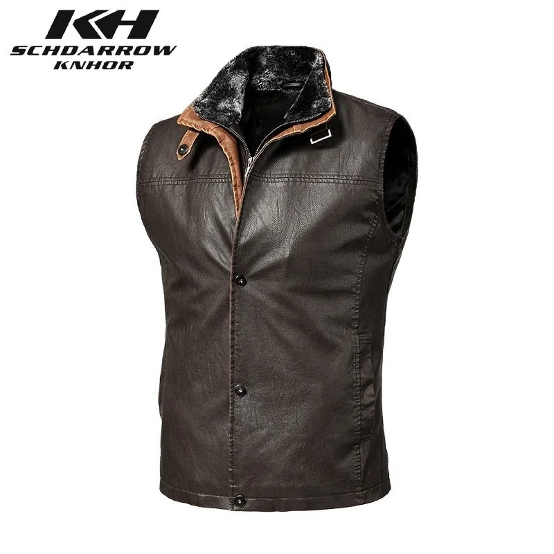 Men Vest Men's Motorcycle Leather Jacket Vest Men Casual Vintage Vest Coat PU Leather Jacket Male 5XL Jaqueta de couro masculina