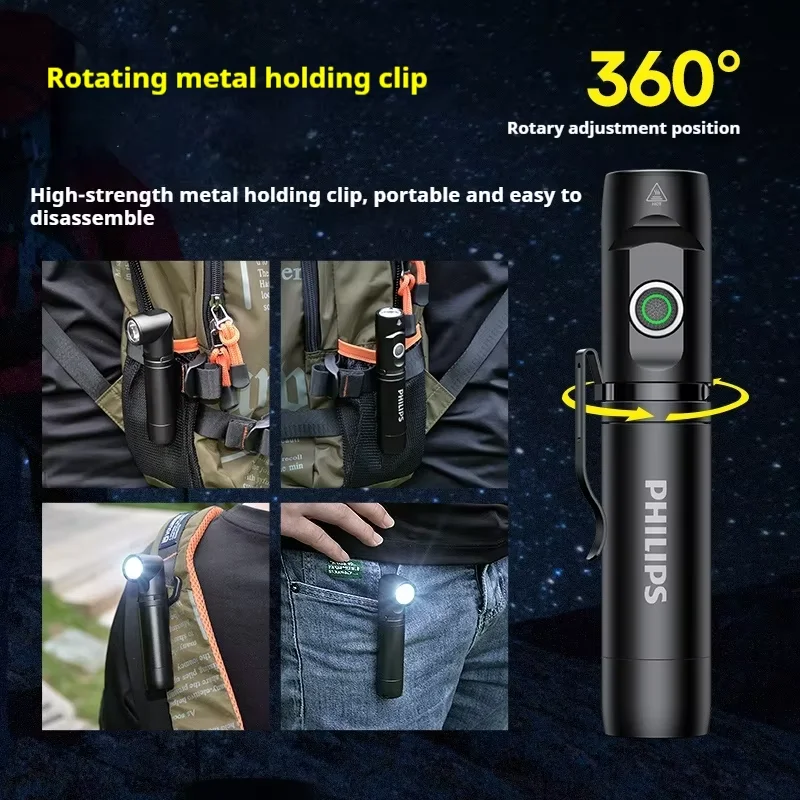 شعلة عمل مغناطيسية جديدة من فيليبس 2025، 90 °   كشافات أمامية دوارة للطوارئ، ضوء زاوية مغناطيسي لجميع أنواع الأعمال الاحترافية