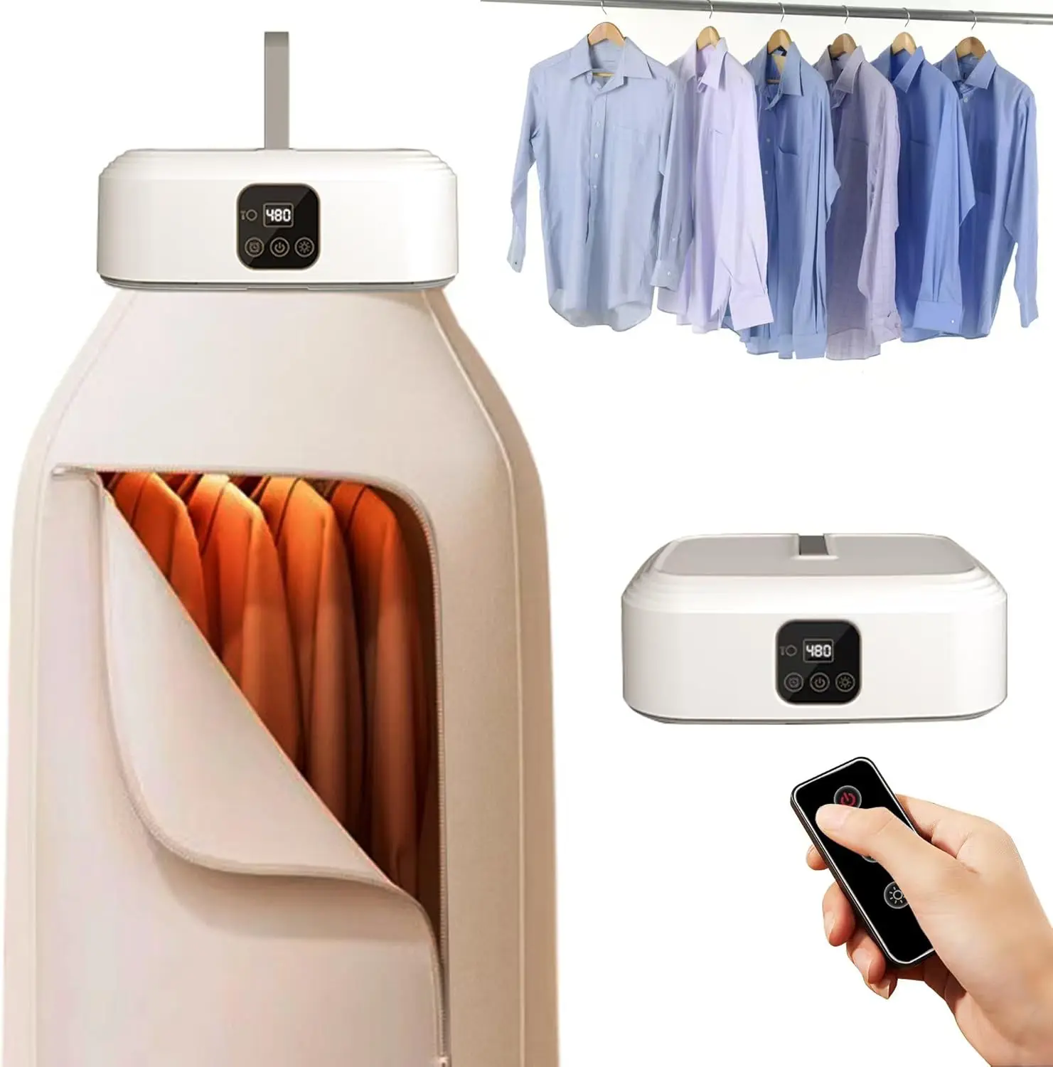 

Portable Mini Dryer with 480-Minute Timer & Quick 20-Minute Drying – Compact for RVs, Apartments, Travel, Dorms, Includes Drying