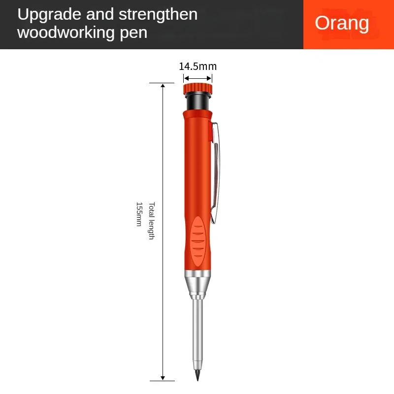 2,8 mm solide timmerman diep gat maker bouwpotloden met ingebouwde puntenslijper voor houtbewerking opstellen architect tool - afbeelding 1