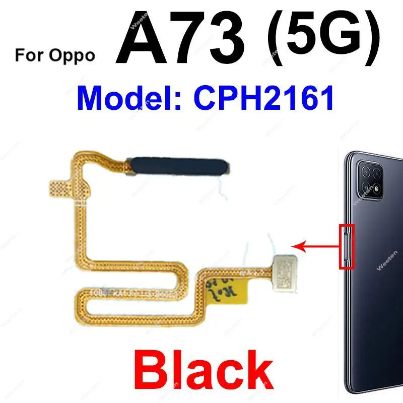 Fingerprint Sensor Flex Cable For OPPO A73 5G CPH2161 Power Button Finger Print Sensor Touch Flex Ribbon Parts