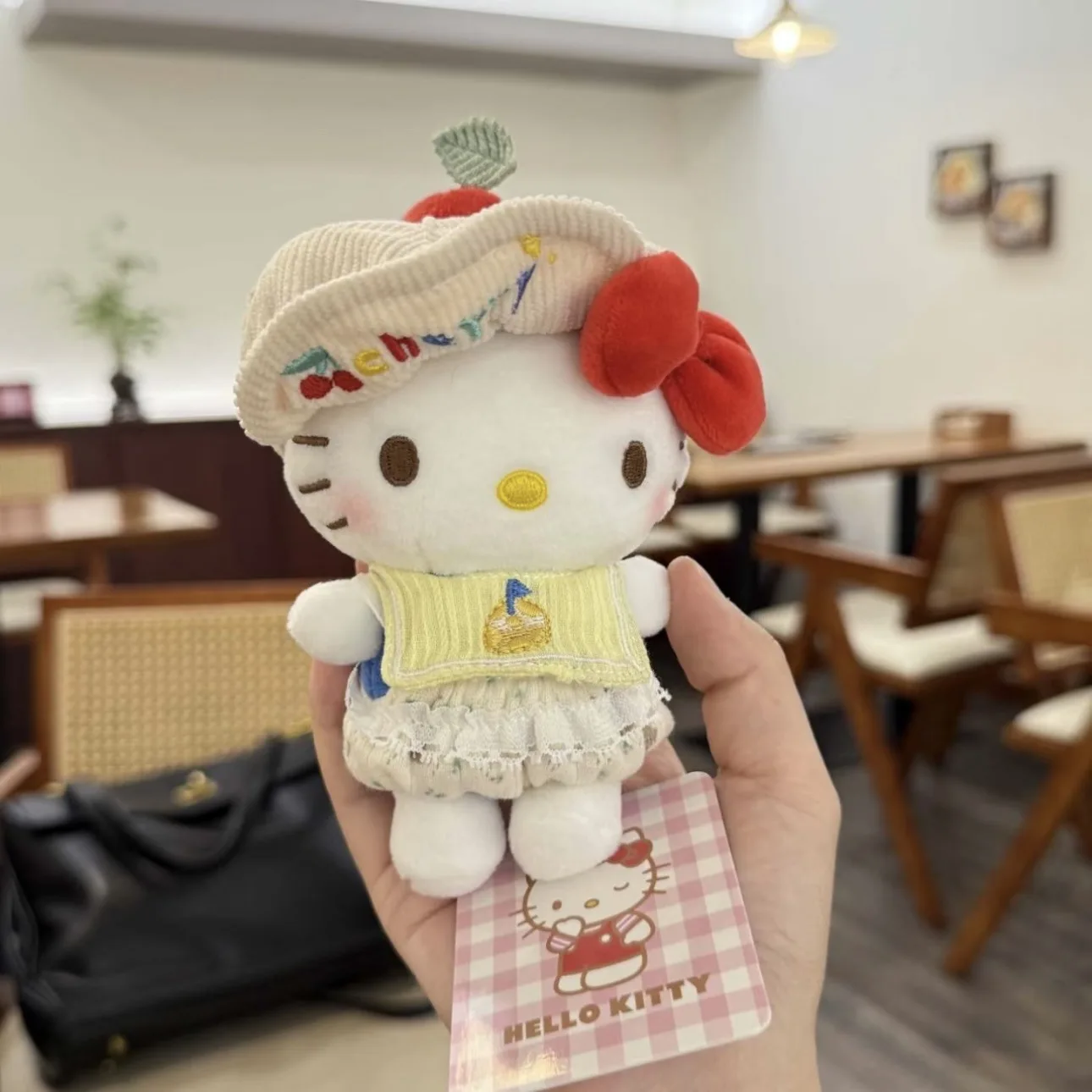 Hello Kitty muñeco de peluche colgante lindo gradiente azul juguetes esponjosos llavero chica mochila cremallera decoración regalo