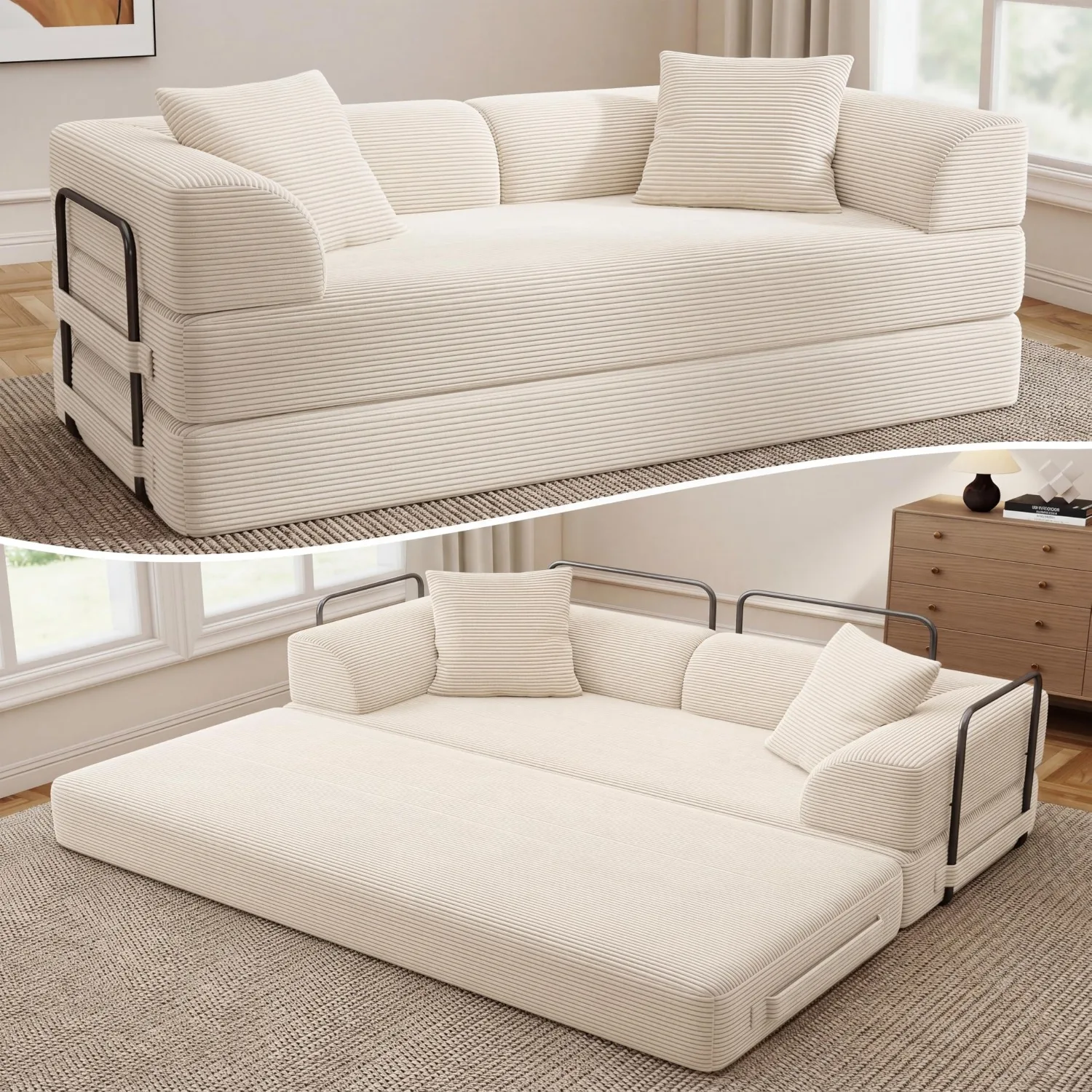Cloud Boneless Convertible Floor Sofa Bed, 70