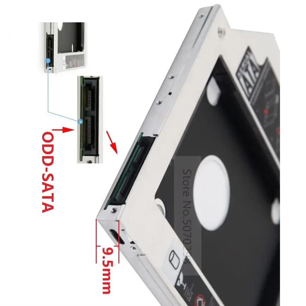 9.5mm 2nd HDD Hard Drive Optical bay Caddy Frame Bracket for HP DM4 Series dm4-3000 m6-1205dx DM4-2070us DM4-2180us DM4-1065dx