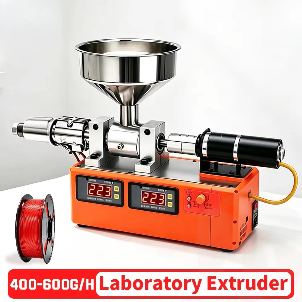 Lab Small Plastic Extrusion Machine Dual Digital Temperature Control Single Screw 3D Filament Maker for Material Research